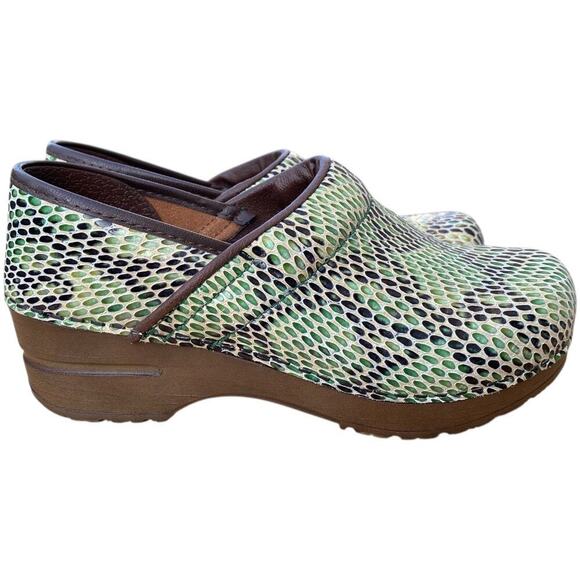 Sanita Clogs Womens Colorful Leather Snake Pattern Nurse SlipOns Size EU 35 US 4 - Picture 4 of 16